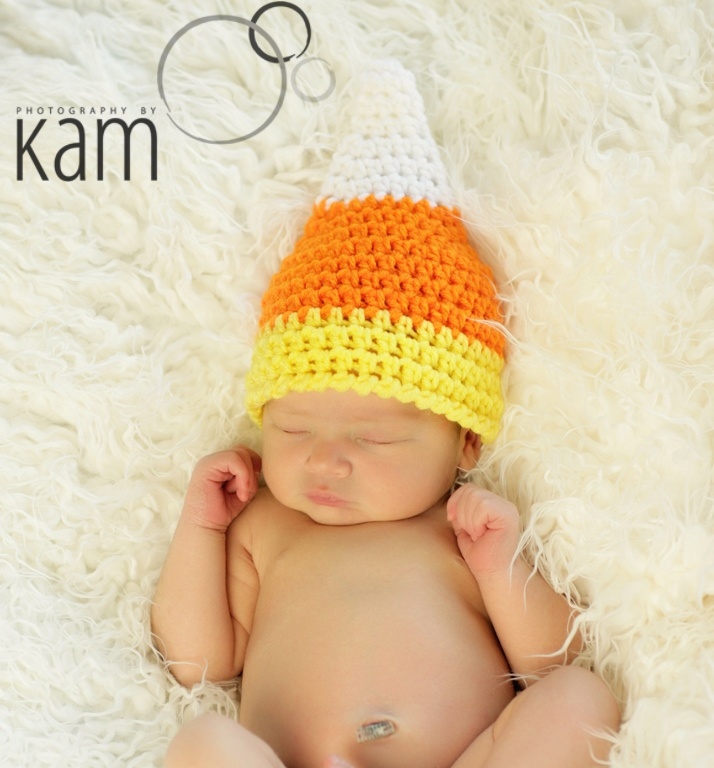 candy corn baby hat